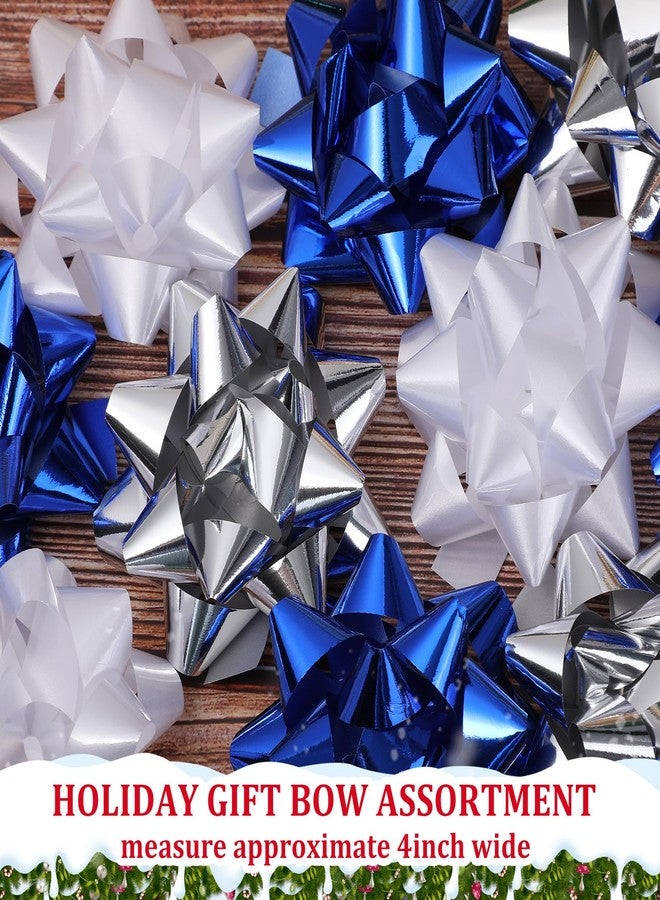 Yilloog 24 Pack Christmas Bows for Gift Wrapping Ribbon Gift Bows Assorted Self Adhesive Christmas Star Ribbon for Xmas Presents and Holiday Gifts(4 Inch,Novelty) - Image 4